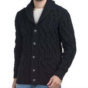 💙🔹️ PAOLO MONDO 🔹️ Blue Made In Italy Chucky Shawl Collar Cardigan